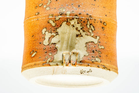 Japanese Teacup - Ash Glazed Bamboo-Shaped Shigaraki-yaki Yunomi - 200ml