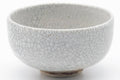 Tezumi — Japanese Matcha Bowl - White Crazed Glazed Chawan - 400ml — tipped to show the interior