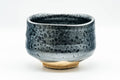 Japanese Matcha Bowl - Tenmoku Yuteki Glazed Chawan - 500ml - angled view of the tenmoku glaze