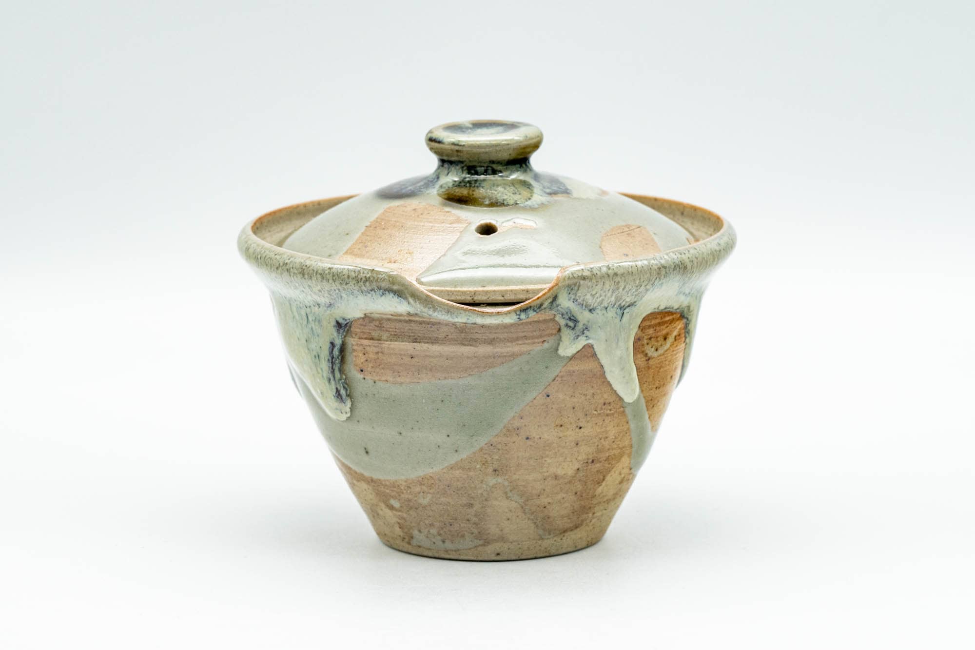 Japanese Tea Set - Hare's Fur Drip-Glazed Akogi-yaki Shiboridashi Teapot with 5 Guinomi Teacups