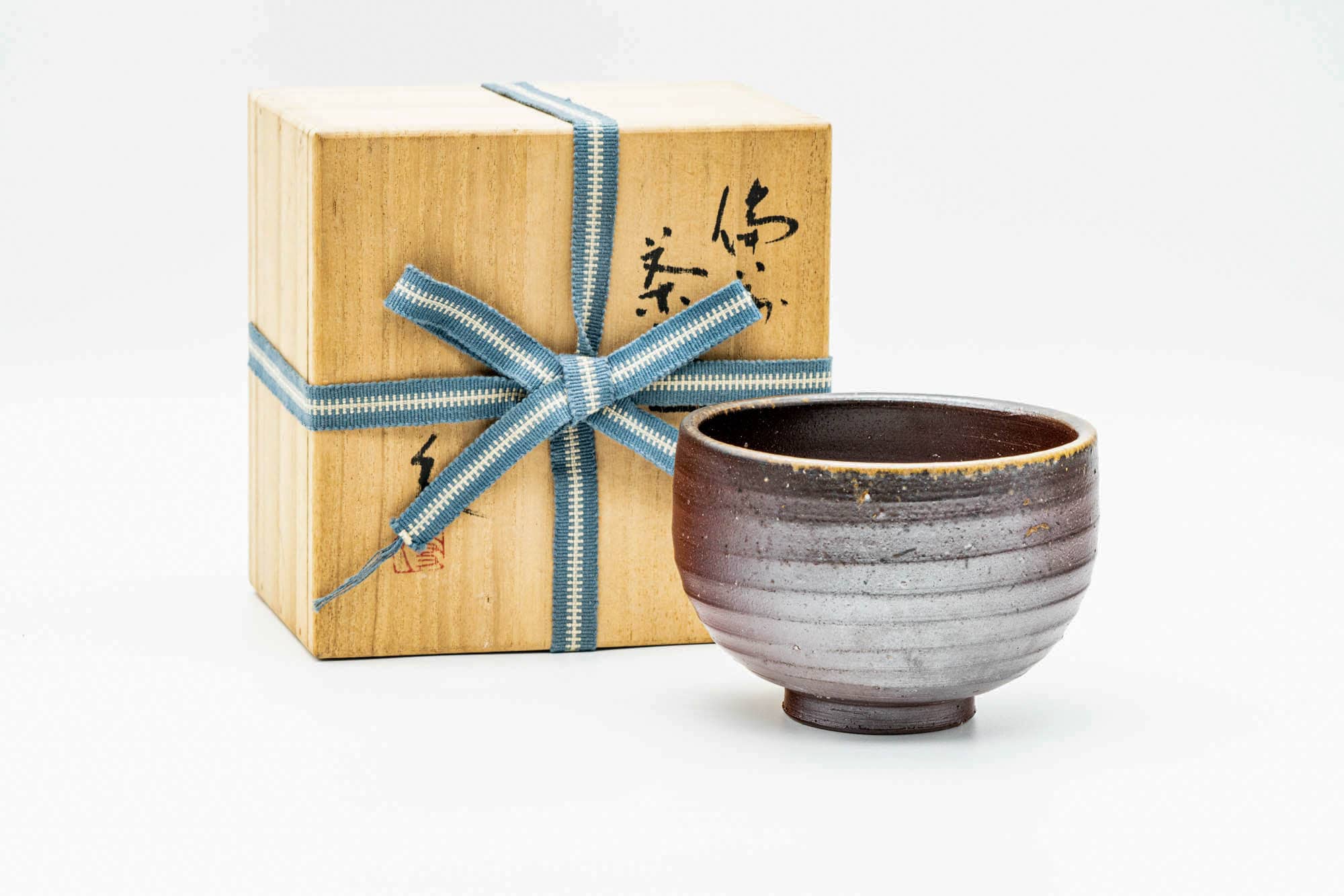 Japanese Matcha Bowl - 大友久 Otome Hisa - Ash Gradient Glazed Rokurome Bizen-yaki Chawan - 300ml