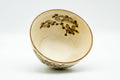 Japanese Teacup - Matte Beige Floral Kiyomizu-yaki Yunomi - 140ml - top-down view into the cup interior