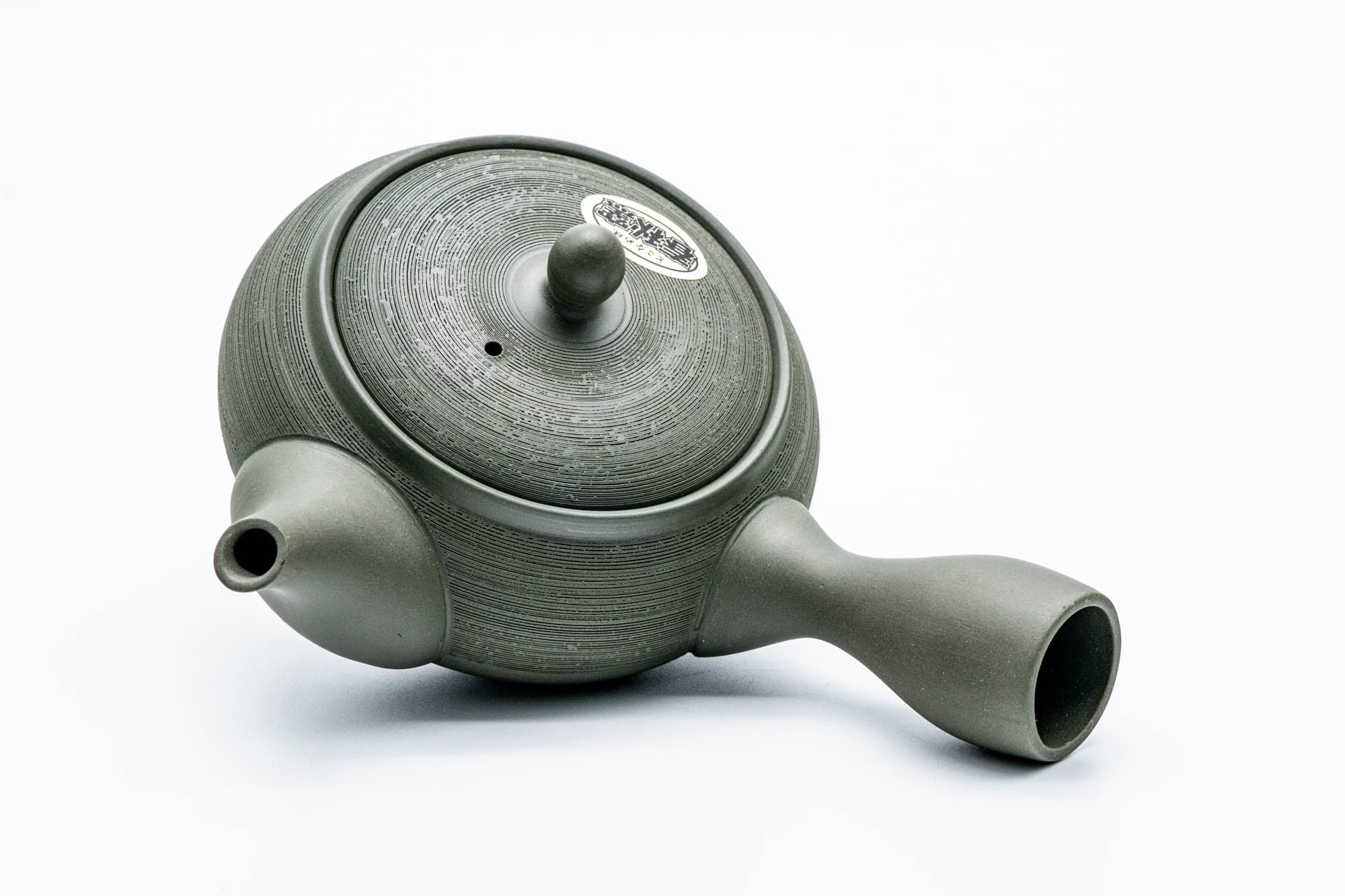 Japanese Kyusu - 春秋 Shunju Kiln - Ryokudei Matsukawa Pine Bark Textured Tokoname-yaki Teapot - 320ml