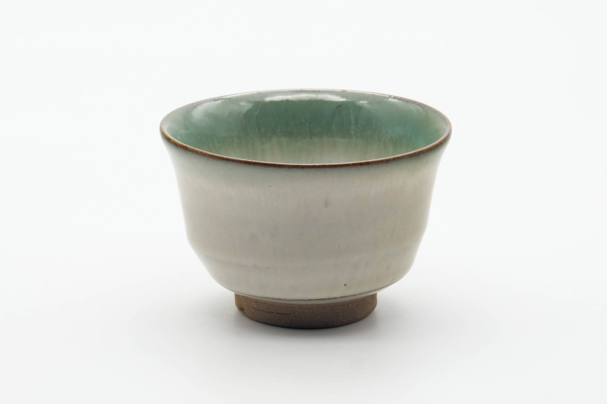 Japanese Teacup - Green White Drip-Glazed Agano-yaki Yunomi - 150ml