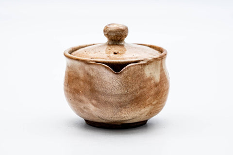Japanese Houhin - 天鵬 Tsubaki Kiln - Beige Milky Hagi-yaki Handleless Teapot - 160ml