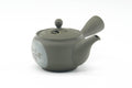 Tezumi — Japanese Kyusu - Floral Green Ryokudei Tokoname Mesh Teapot - 290ml — side view with the lid and side handle