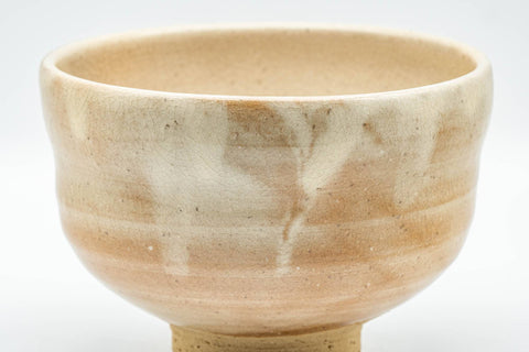 Japanese Matcha Bowl - Beige White Drip-Glazed Hagi-yaki Chawan - 350ml