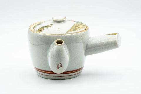 Japanese Kyusu - Bamboo Peacock Kutani-yaki Ceramic Filter Teapot - 400ml - Tezumi