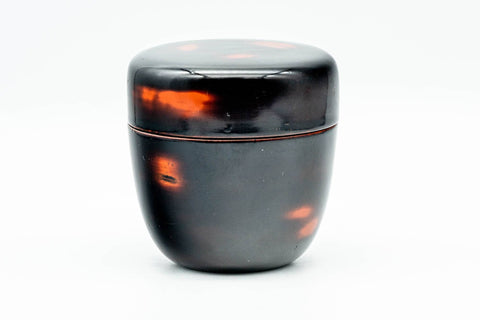 Japanese Natsume - Black Orange Patterned Matcha Tea Caddy - 100ml