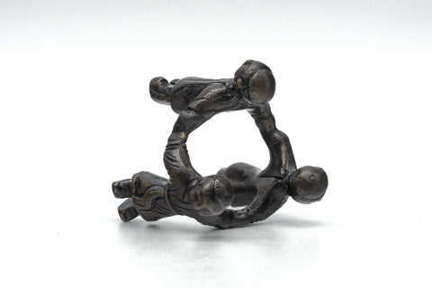 Japanese Futaoki - Bronze Mitsuningyō Lid Rest