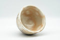 Japanese Teacup - Beige Earthy Gohonte Hagi-yaki Yunomi - 150ml - overhead view into the interior