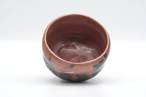 Japanese Matcha Bowl - 楽入窯 Rakunyu Kiln - Red Black Aka-raku Chawan - 300ml