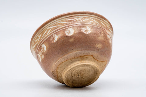 Japanese Matcha Bowl - Small Pink White Glazed Mishima Chawan - 100ml