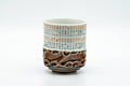 Tezumi — Japanese Teacup - Kanji Decorated Faux-Obori Soma-yaki Yunomi - 120ml — front view from another angle