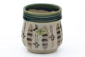 Tezumi — Japanese Teacups - Pair of Floral Oribe-yaki Meoto Yunomi - 150ml — top-down view of the interior