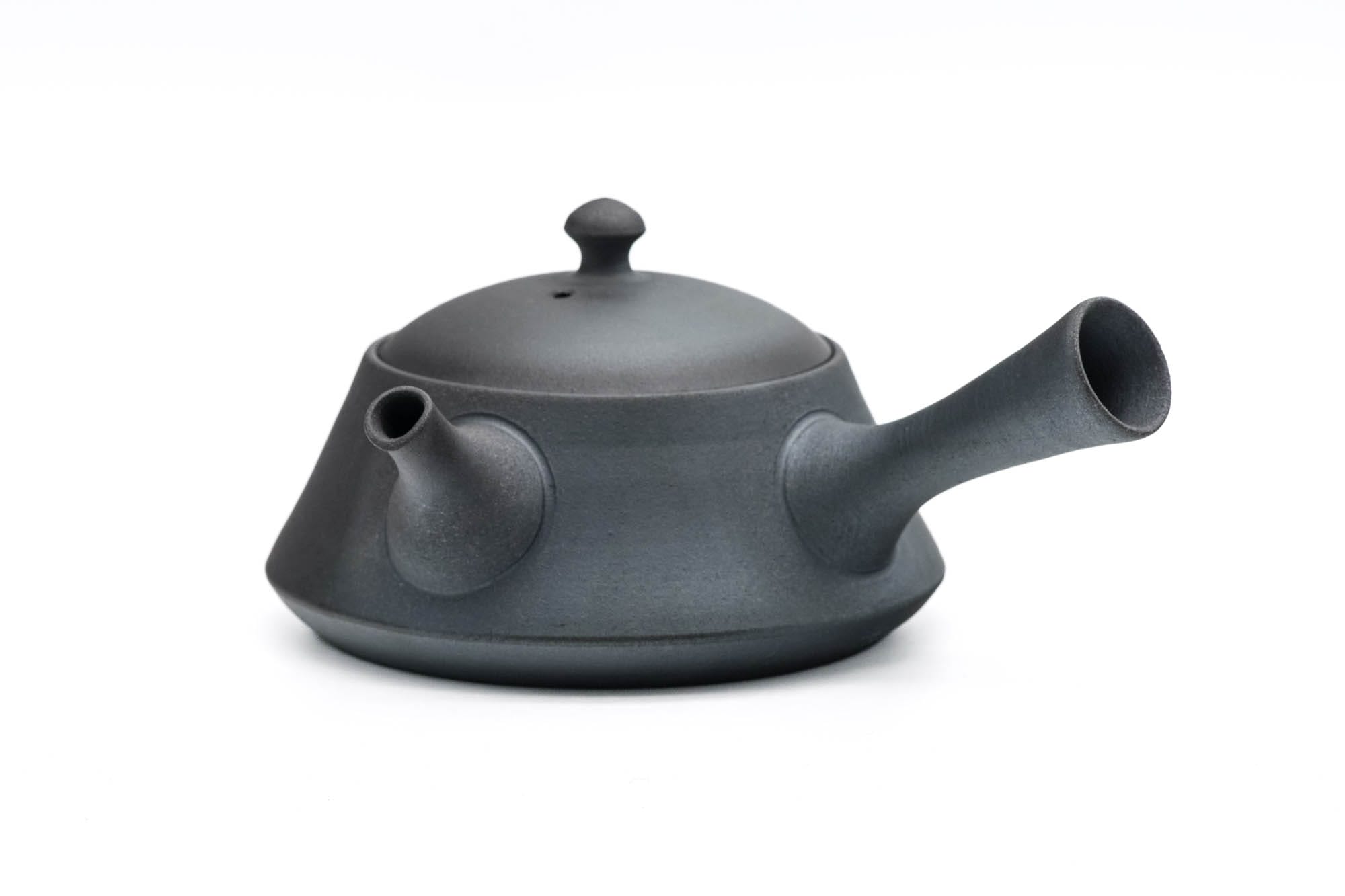 Japanese Kyusu - 藤田徳太 Fujita Tokuta - Trapezoidal Black Tokoname-yaki Teapot - 200ml