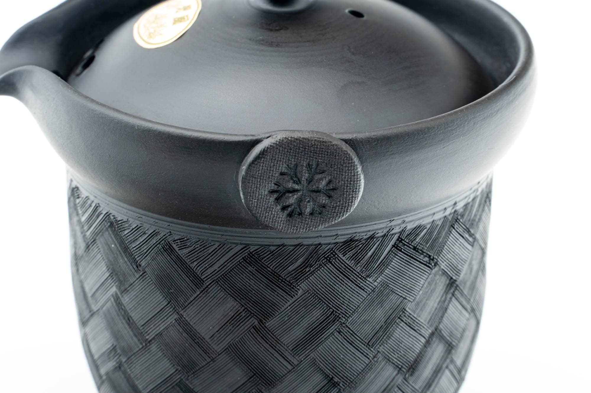 Japanese Chaho - 光風 Kōfu - Black Checkered Kokudei Tokoname-yaki Handle-less Teapot - 200ml