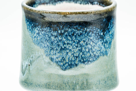 Japanese Teacups - Pair of Hare's Fur Blue and Green Yunomi - 140ml