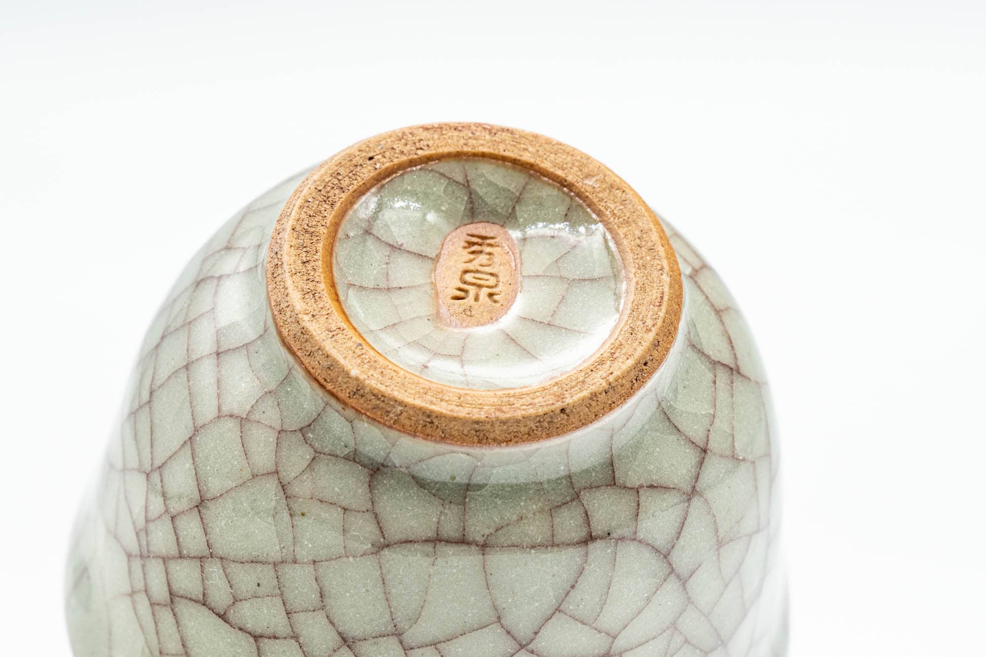 Japanese Teacup - Celadon Crazed Glaze Guinomi - 50ml