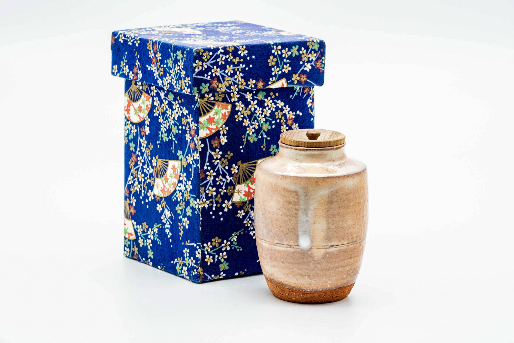 Japanese Chaire - 梅田陶楽 Umeda Touraku - Gohonte Hagi-yaki Katatsuki Tea Caddy