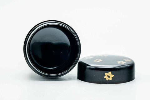 Japanese Natsume - 水仙 Daffodil Suisen Black Lacquered Matcha Tea Caddy - 65ml