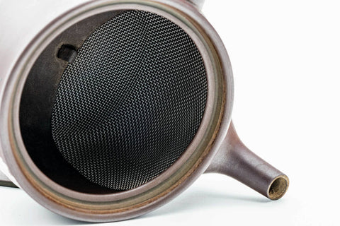 Japanese Kyusu - Floral Painted Purple Clay Mesh Filter Teapot - 230ml