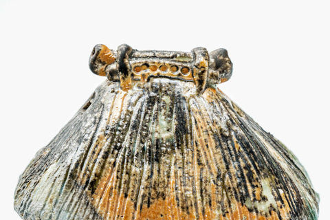 Japanese Kogo - Thatched Roof House Ceramic Incense Container