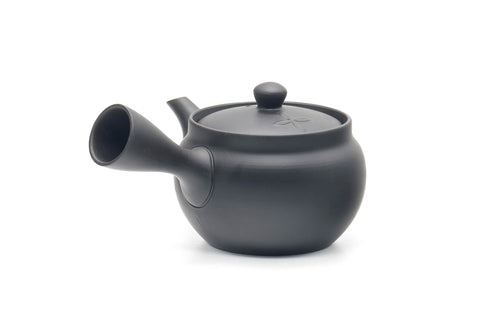 Japanese Kyusu - Black Kokudei Tokoname-yaki Mesh Teapot - 240ml