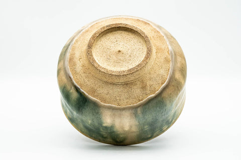 Japanese Matcha Bowl - Green Yellow Drip-Glazed Chawan - 350ml