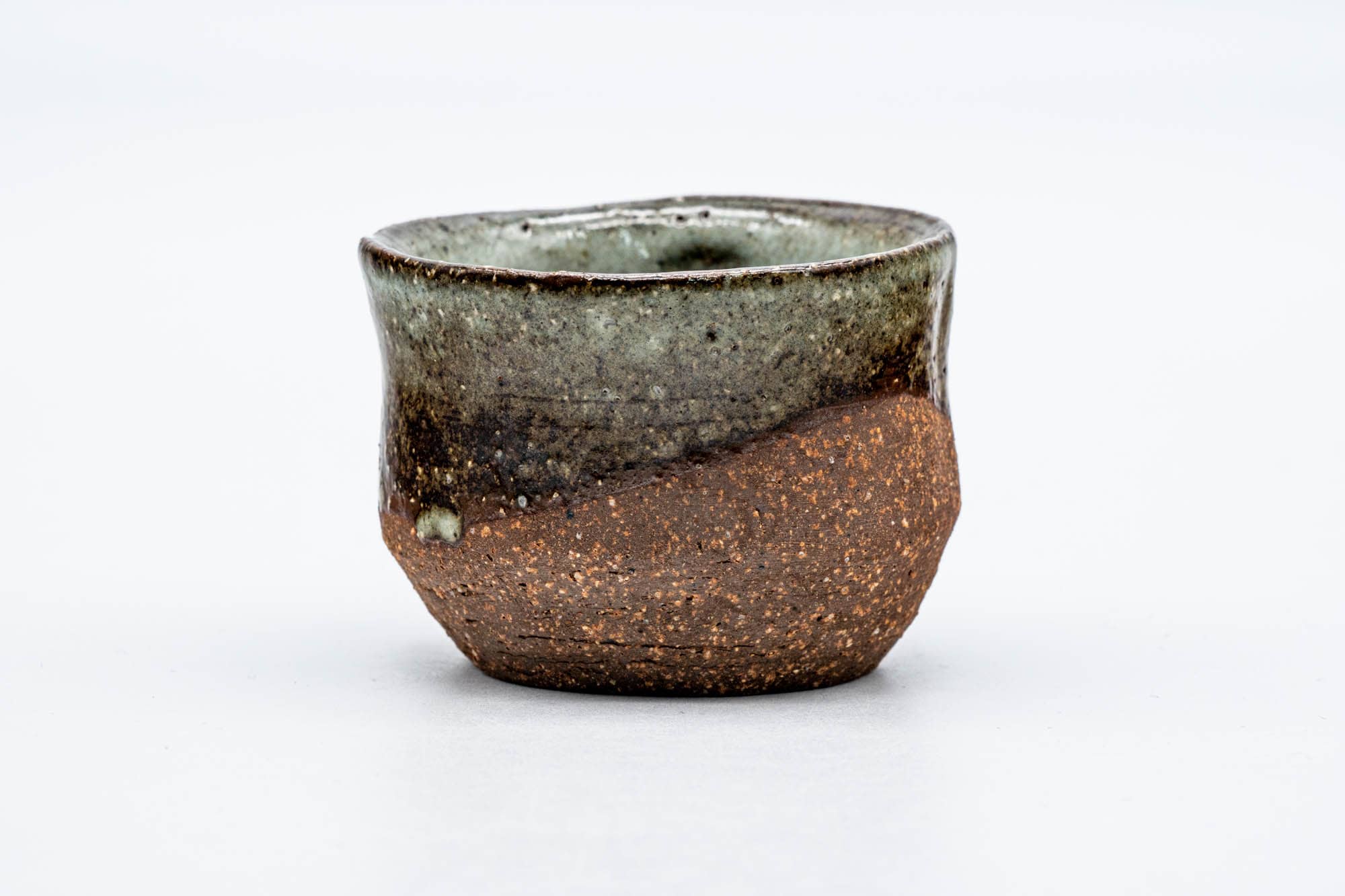 Japanese Teacup - Brown Green Drip-Glazed Yunomi - 70ml