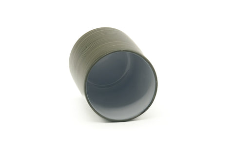 Tezumi — Japanese Teacup - Green Nerikomi White Inner Glazed Yunomi - 300ml — three-quarter view