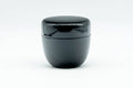 Japanese Natsume - Small Black Lacquer Matcha Tea Caddy - Ko-natsume - 50ml - slightly angled view of the closed caddy