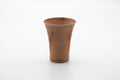Tezumi — Japanese Teacup - Tall Orange Hidasuki Bizen-yaki Yunomi - 240ml — front view from another angle