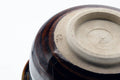 Tezumi — Japanese Kensui - Black Brown Hare's Fur Glazed Water Bowl - 450ml — inverted showing the foot ring
