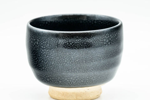 Japanese Teacup - Tenmoku Glazed Guinomi - 75ml - wide front view of the cup