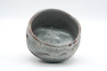 Tezumi — Japanese Matcha Bowl - Abstract Blue Shino Glazed Mino-yaki Chawan - 300ml — three-quarter view