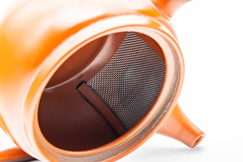 Japanese Kyusu - Classic Red Shudei Tokoname-yaki Mesh Teapot - 350ml