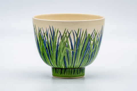 Japanese Matcha Bowl - 西尾瑞豊 Mizuyutaka Nishio - Long Grass Kyo-yaki Chawan - 200ml