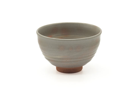 Japanese Matcha Bowl - Grey White Hakeme Glazed Chawan - 450ml