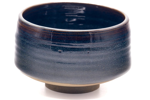 Japanese Matcha Bowl - Sleek Black Brown Glazed Chawan - 500ml