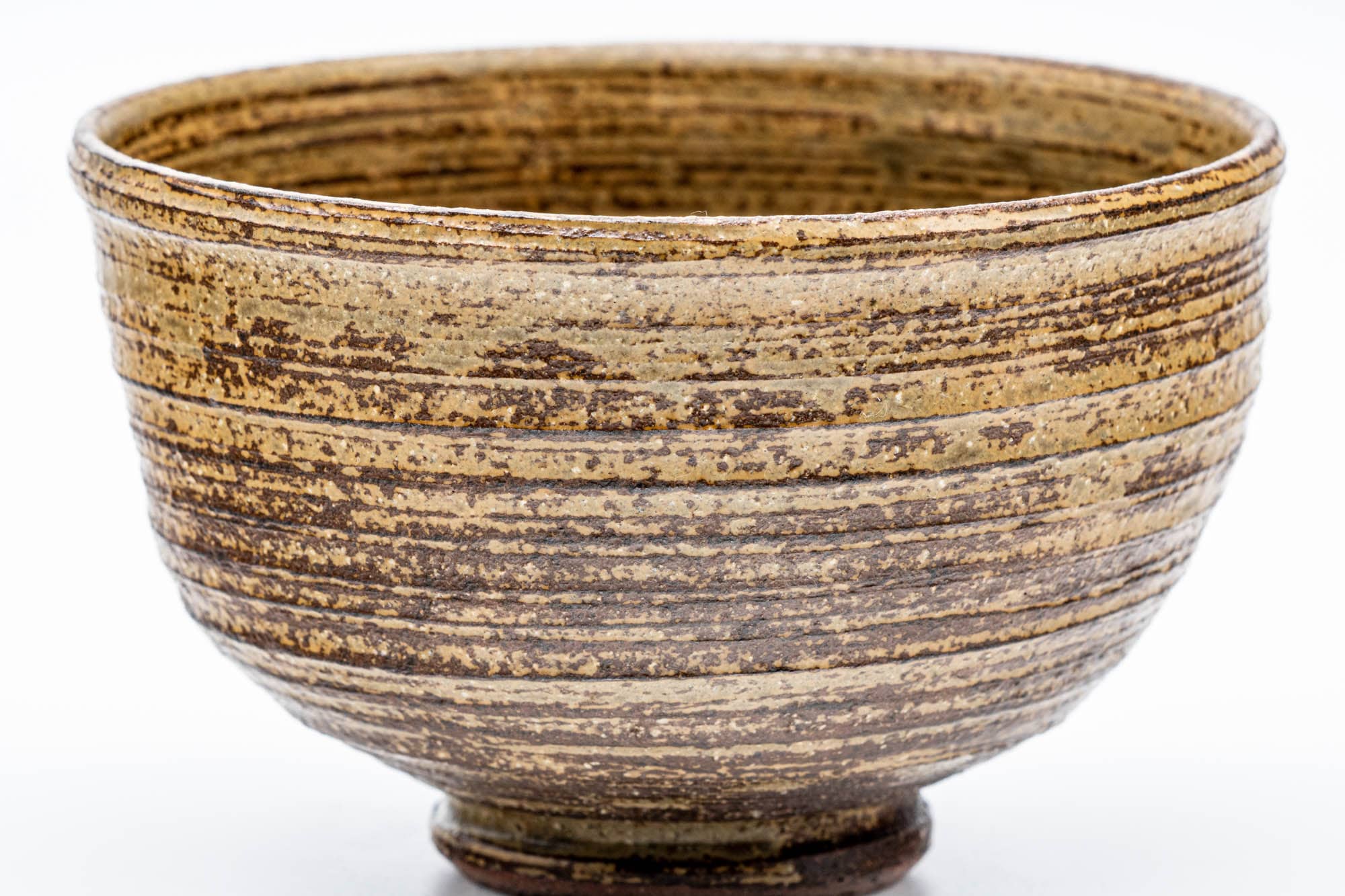 Japanese Matcha Bowl - Brown Spiraling Irabo Wan-nari Chawan - 475ml