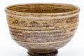 Japanese Matcha Bowl - Brown Spiraling Irabo Wan-nari Chawan - 475ml - side view showing the spiraling rings