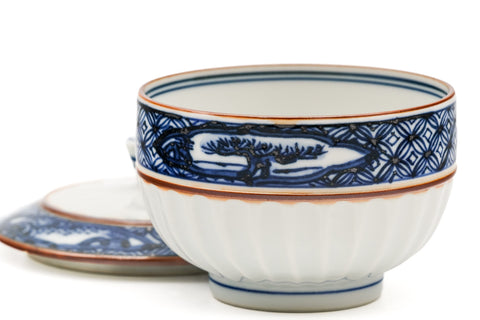 Hand-painted Kiyomizu-yaki Lidded Yunomi - 120ml