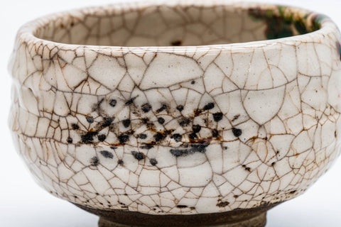 Abstract Crazed Drip Glazed Chawan