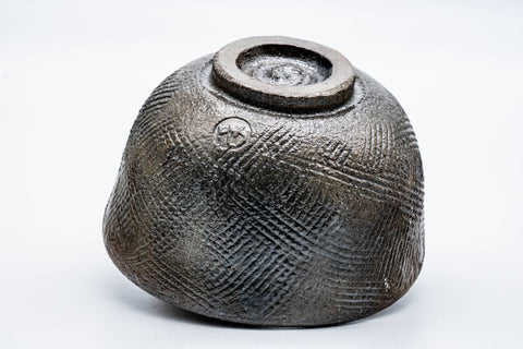 Japanese Matcha Bowl - 手 Grey Kushime Raku-yaki Wan-nari Chawan - 350ml