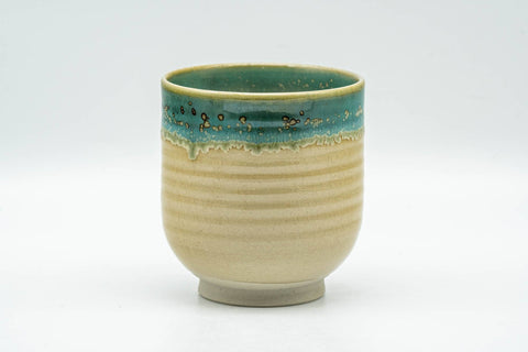 Japanese Teacup - Beige Speckled Teal Agano-yaki Yunomi - 150ml - Tezumi
