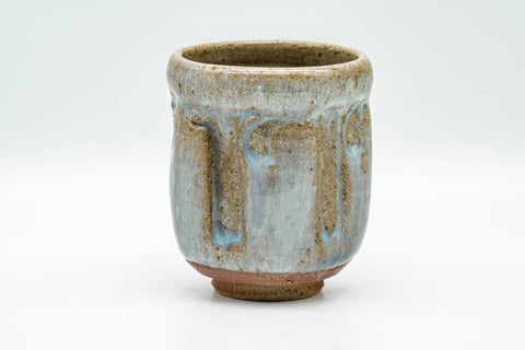 Tezumi — Japanese Teacup - Beige Milky Glazed Groovy Yunomi - 130ml — front view
