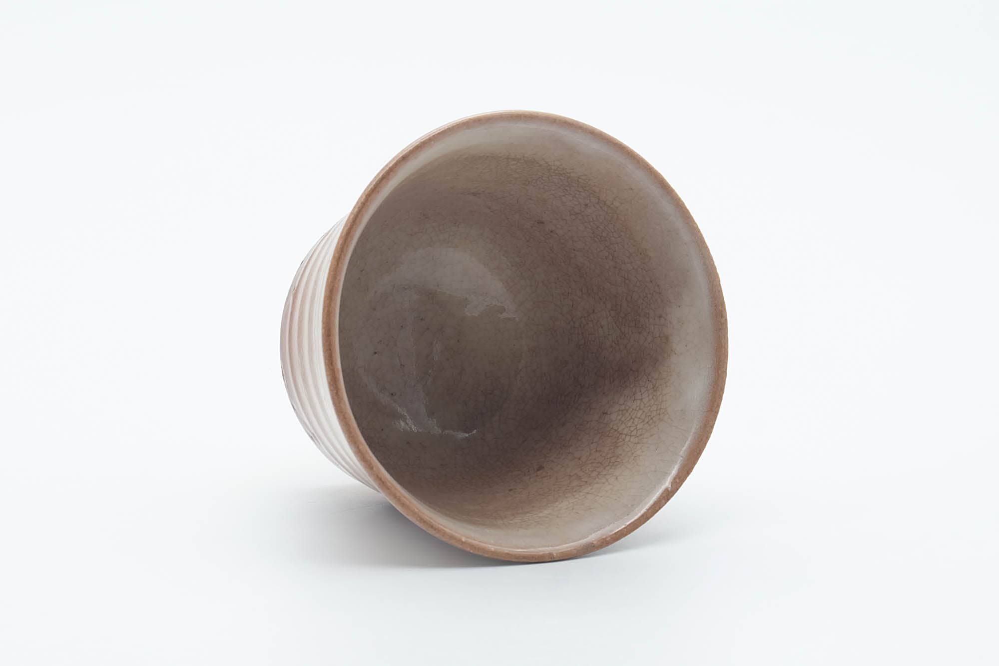 Japanese Teacup - Beige Magenta Drip-Glazed Hagi-yaki Yunomi - 80ml