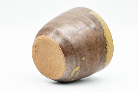 Japanese Teacup - Brown Beige Drip-Glazed Yunomi - 100ml - Tezumi
