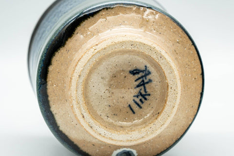 Japanese Teacups - Pair of Hare's Fur Blue and Green Yunomi - 140ml